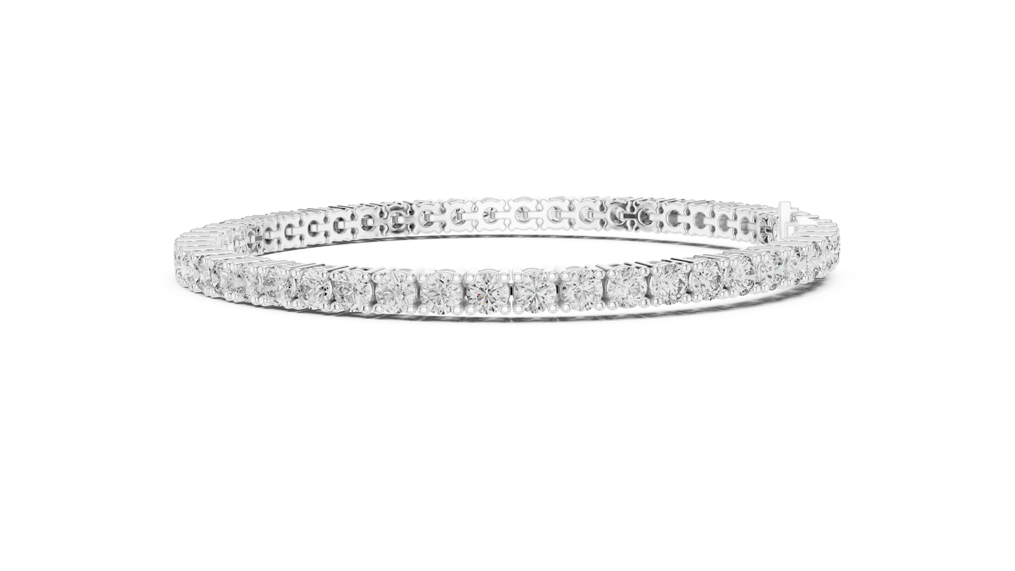 Элегантный теннисный браслет с 7-каратным бриллиантом из 14-каратного золота — сертифицирован IGI