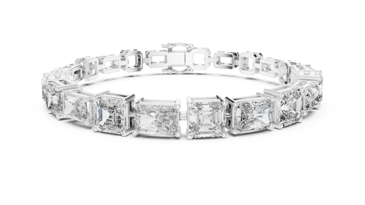 6 Carat Radiant & Princess Cut Diamond Bracelet in 14K Gold (Rose, Yellow, White) – IGI Certified