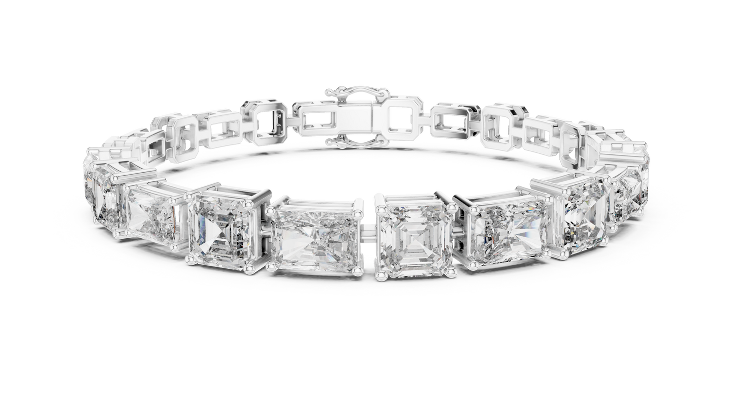 6 karātu Radiant &amp; Princess Cut dimanta rokassprādze no 14K zelta (rozā, dzeltenā, baltā krāsā) – IGI sertificēta