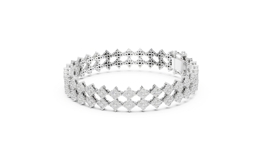 Statement 256 Diamond Bracelet in 14K Gold with IGI Certification | Elegant Fine Jewelry in White, Rose & Yellow Gold