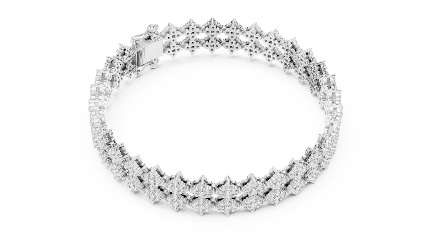 Statement 256 Diamond Bracelet in 14K Gold with IGI Certification | Elegant Fine Jewelry in White, Rose & Yellow Gold