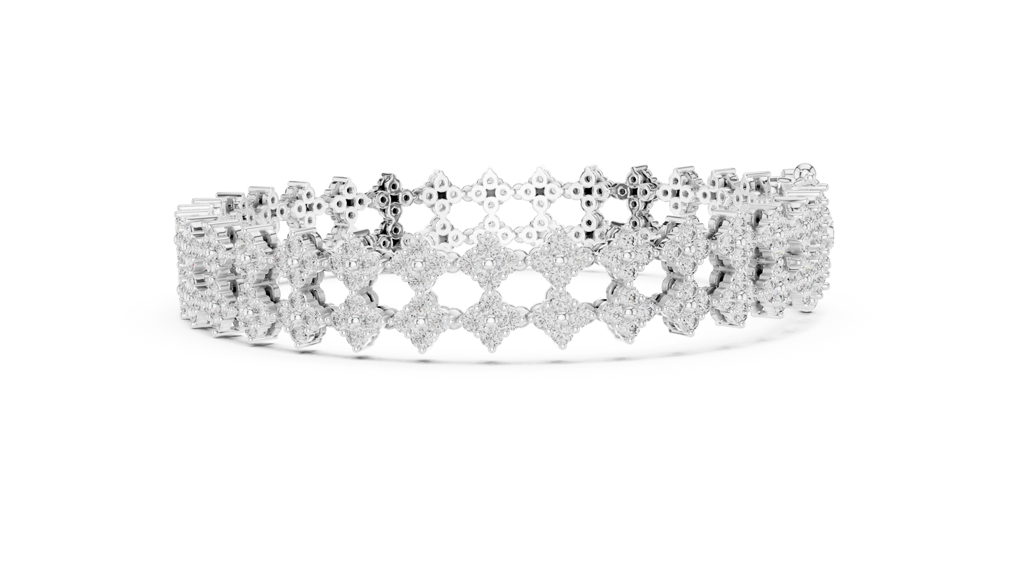 Statement 256 Diamond Bracelet in 14K Gold with IGI Certification | Elegant Fine Jewelry in White, Rose & Yellow Gold