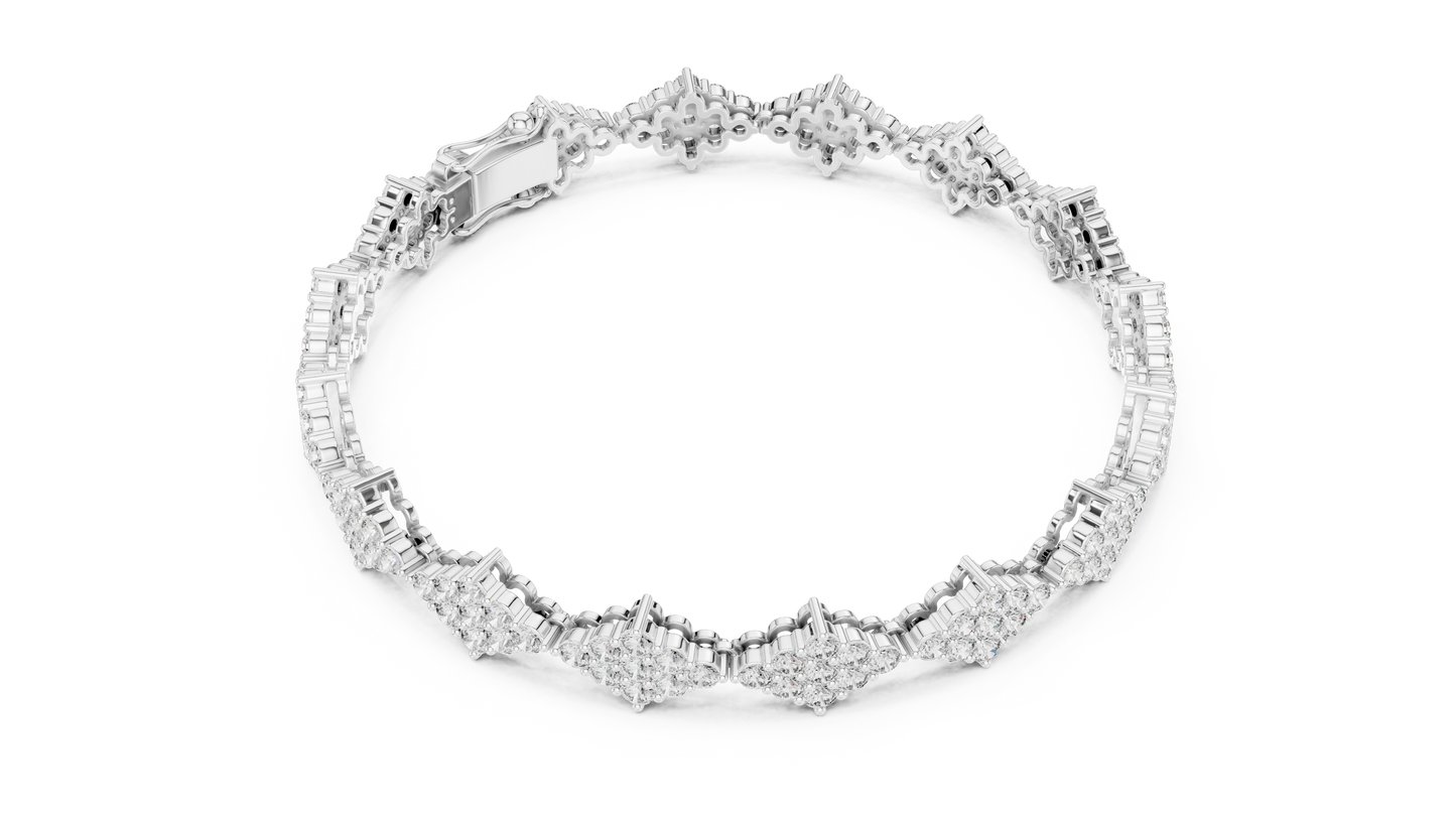 Luxury 5.50 Carat Diamond Bracelet in 14K Gold – 144 Round Diamonds | IGI Certified | White, Yellow & Rose Gold