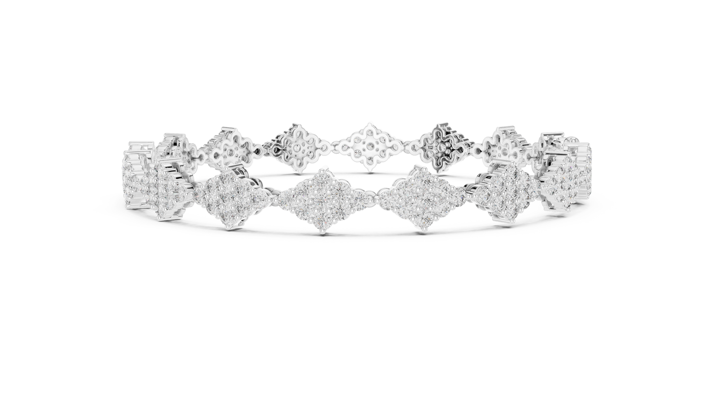 Luxury 5.50 Carat Diamond Bracelet in 14K Gold – 144 Round Diamonds | IGI Certified | White, Yellow & Rose Gold