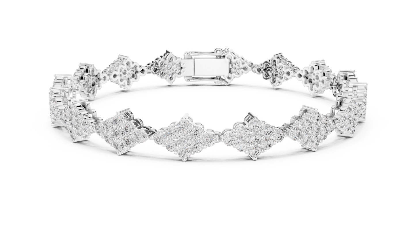 Luxury 5.50 Carat Diamond Bracelet in 14K Gold – 144 Round Diamonds | IGI Certified | White, Yellow & Rose Gold