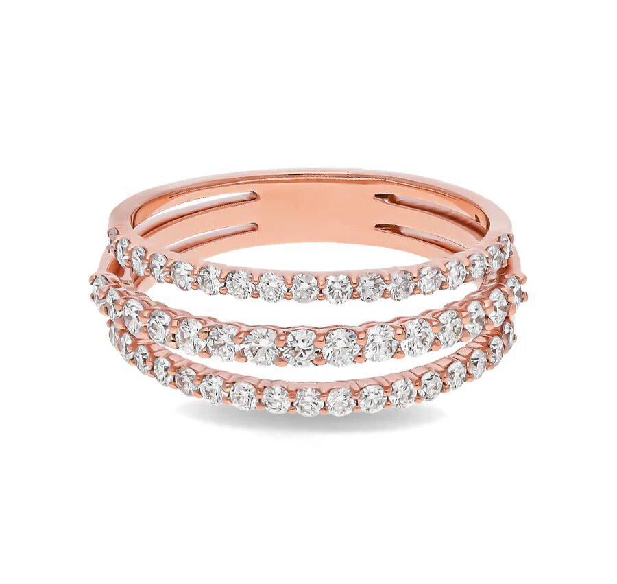Timeless Elegance: Round Natural Diamond Rose Gold Ring