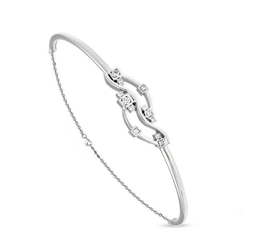 Graceful Ribbon Diamond Gold Bracelet