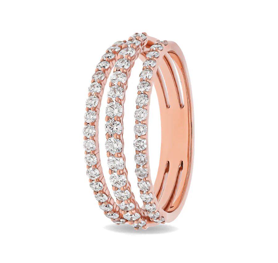 Timeless Elegance: Round Natural Diamond Rose Gold Ring