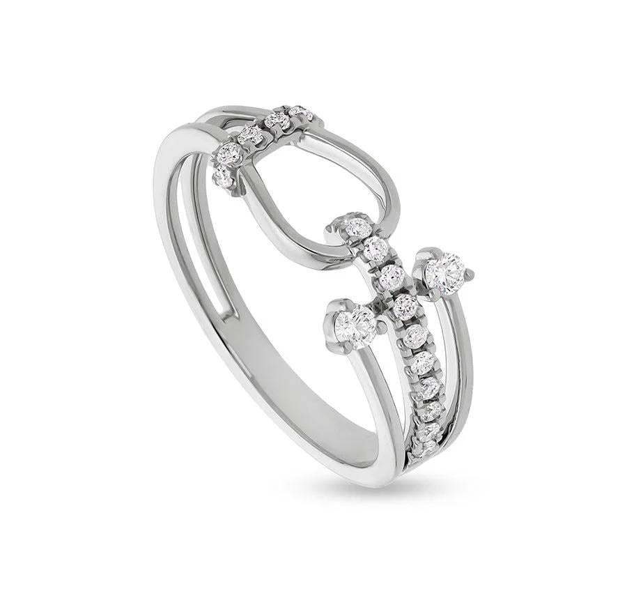 Кольцо Promise из белого золота с круглыми бриллиантами