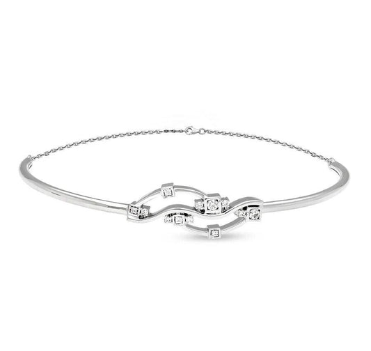 Graceful Ribbon Diamond Gold Bracelet